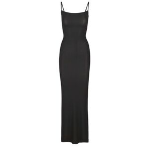 SKIMS Soft Lounge Black Long Slip Dress